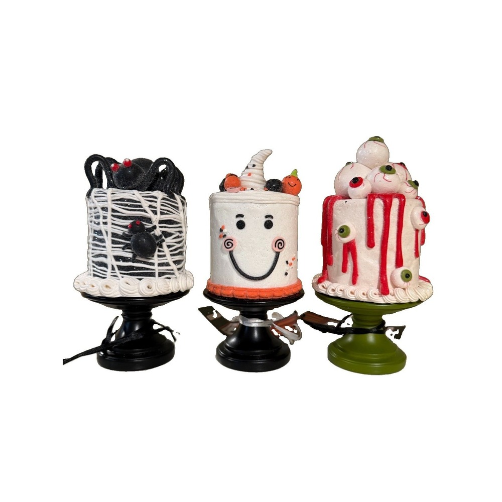 NEW Sweet Treats/Candy Corn Lane Halloween Monster Cake Decor 3pc Set